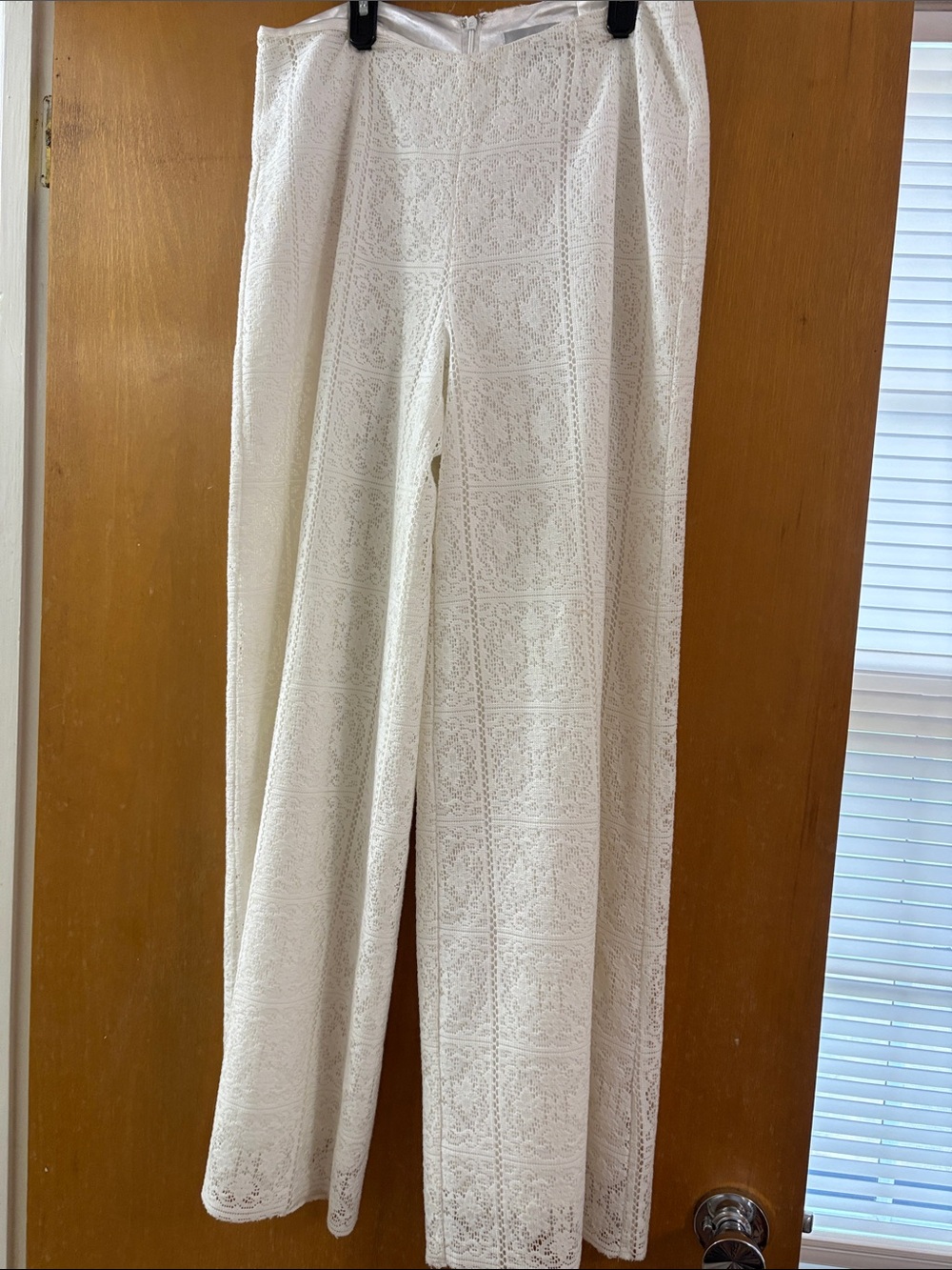 WD.NY White Lace Wide Leg Trousers